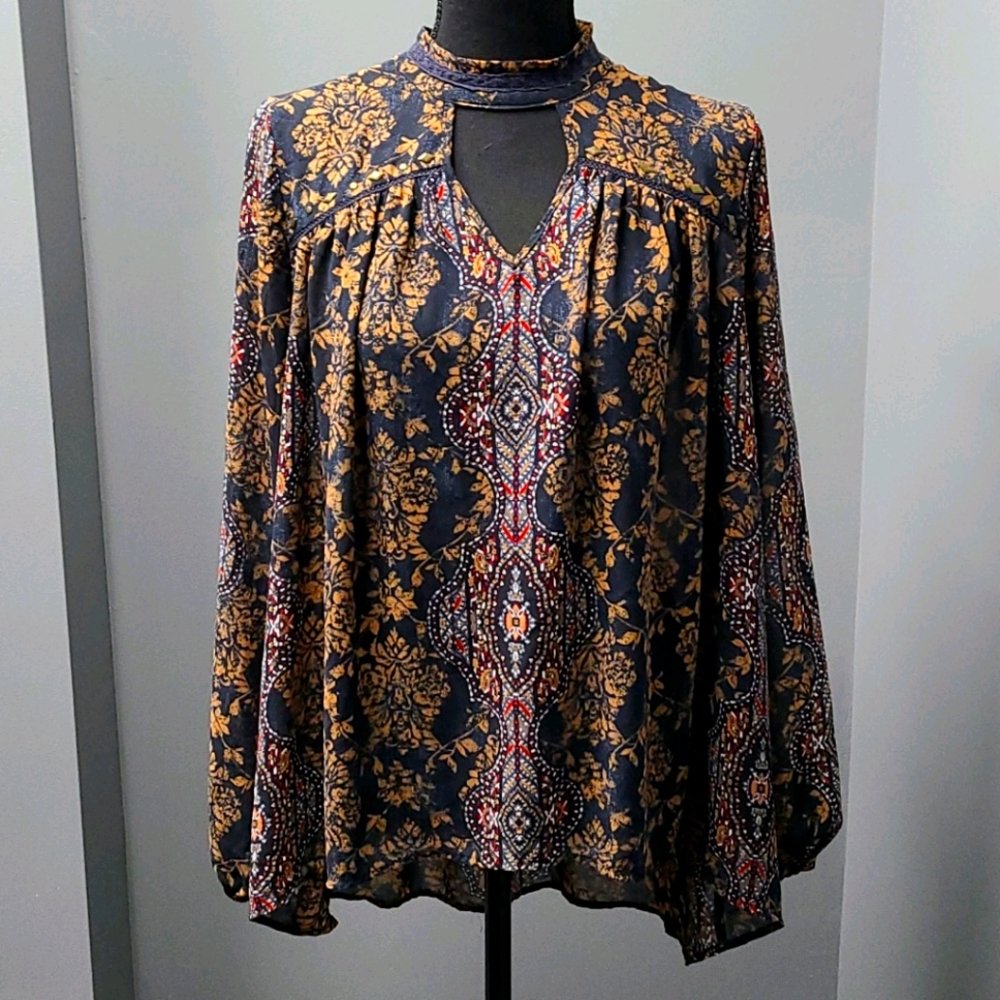 Floral Print High-Low Blouse